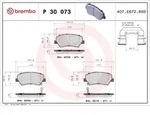 Bremsbelagsatz BREMBO P 30 073, Vorne
