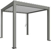 Biohort Pergola quarzgrau-metallic; wei&szlig;, Lamellendach wei&szlig;, 5,5 x 3 m