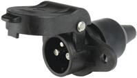 Herth + Buss Steckdose 3-polig, 6 &ndash; 24 V, Flachsteckanschluss 6,3 mm, Kunststoff,