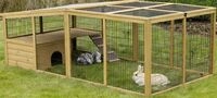KERBL Freilaufgehege 220 x 115 x 75 cm rechteckig, mit Ausbruchsperre, f&uuml;r...