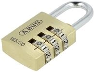 ABUS Zahlenschloss 165/30 Messing-Vorh&auml;ngeschloss, Zahlencode, Kofferschloss /