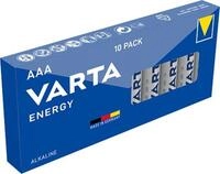 VARTA Batterie Alkaline Energy AAA; Micro; LR03 1,5 V/1.200 mAh, 10 St. Packung,