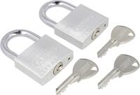 ABUS Vorhangschloss Titalium 64TI/40 2er Pack Torschloss, Spezial-Aluminium, 2er