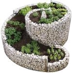 bellissa Gabionen-Kr&auml;uterspirale rund 200 x 150 x 80 cm silber F&uuml;llmenge 700 kg