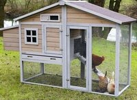 KERBL H&uuml;hnerstall "Bonny" 181 x 65 x 118 cm mit &uuml;berdachtem Freilaufgehege,...