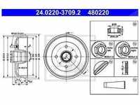 Ate Bremstrommel [Hersteller-Nr. 24.0220-3709.2] für Ford, Mazda
