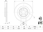 Bosch 1x Bremsscheibe [Hersteller-Nr. 0986479E87] f&uuml;r Volvo