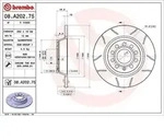 Brembo Bremsscheibe [Hersteller-Nr. 08.A202.75] f&uuml;r Audi, VW, Seat, Skoda