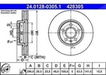 Ate 1x Bremsscheibe [Hersteller-Nr. 24.0128-0305.1] f&uuml;r Volvo