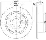 Hella Bremsscheibe [Hersteller-Nr. 8DD355115-491] f&uuml;r Baic, Jeep, Lancia,...