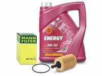 Mann-filter Ölfilter + 5l 5W-30 Motoröl für Audi, Chrysler, Dodge, Ford, Jeep,