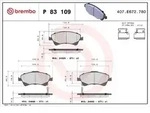 Brembo Bremsbelagsatz, Scheibenbremse [Hersteller-Nr. P83109] f&uuml;r Toyota