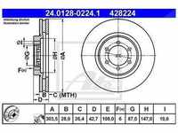 Ate Bremsscheibe Vorderachse Belüftet [Hersteller-Nr. 24.0128-0224.1] für...