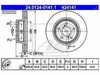 Ate Bremsscheibe Vorderachse Belüftet [Hersteller-Nr. 24.0124-0141.1] für...