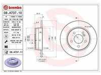 Brembo Bremsscheibe Hinterachse Voll [Hersteller-Nr. 08.A737.11] für...