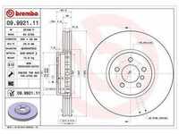 Brembo 1x Bremsscheibe Vorderachse Belüftet [Hersteller-Nr. 09.9921.11] für...