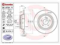 Brembo Bremsscheibe Hinterachse voll [Hersteller-Nr. 08.A734.11] für...