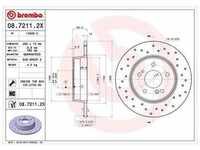 Brembo Bremsscheibe Hinterachse Voll [Hersteller-Nr. 08.7211.2X] für...