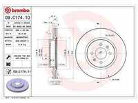 Brembo Bremsscheibe Vorderachse Belüftet [Hersteller-Nr. 09.C174.11] für...