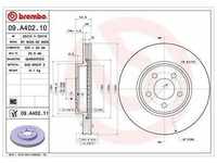 Brembo Bremsscheibe Vorderachse Belüftet [Hersteller-Nr. 09.A402.11] für...