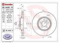 Brembo Bremsscheibe Vorderachse Belüftet [Hersteller-Nr. 09.A426.11] für...