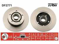 Trw Bremsscheibe Hinterachse Voll [Hersteller-Nr. DF2771] für Audi