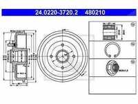 Ate Bremstrommel [Hersteller-Nr. 24.0220-3720.2] für Ford, Ssangyong