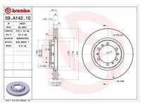 Brembo Bremsscheibe Vorderachse Belüftet [Hersteller-Nr. 09.A142.10] für...
