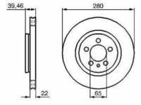Bosch Bremsscheibe [Hersteller-Nr. 0986479156] für VW