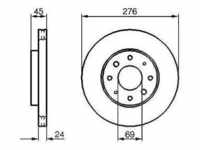 Bosch Bremsscheibe [Hersteller-Nr. 0986479140] für Mitsubishi