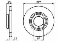 Bosch Bremsscheibe [Hersteller-Nr. 0986478635] für Hyundai, Mitsubishi