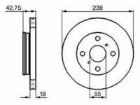 Bosch Bremsscheibe Vorderachse Belüftet [Hersteller-Nr. 0986478438] für Toyota