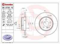 Brembo Bremsscheibe Hinterachse Voll [Hersteller-Nr. 08.5725.10] für...