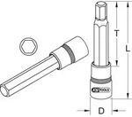 Ks Tools 3/4 Bit-Stecknuss Innensechskant, lang, 19 mm [Hersteller-Nr. 911.3465]