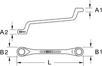 KS TOOLS 964.1114, Ks Tools EDELSTAHL Doppel-Ringschl&uuml;ssel, gekr&ouml;pft, 27x30mm