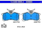 Ate Bremsbelagsatz hinten [Hersteller-Nr. 13.0460-5869.2] f&uuml;r Toyota