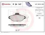 Brembo Bremsbelagsatz, Scheibenbremse [Hersteller-Nr. P24147] f&uuml;r Fiat, Ford