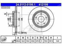Ate Bremsscheibe Hinterachse Voll [Hersteller-Nr. 24.0112-0199.1] für Fiat