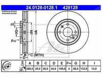 Ate Bremsscheibe Vorderachse Belüftet [Hersteller-Nr. 24.0128-0128.1] für...