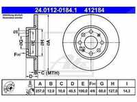 Ate Bremsscheibe Vorderachse Voll [Hersteller-Nr. 24.0112-0184.1] für Fiat,...
