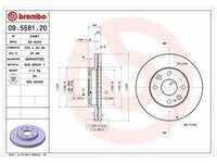 Brembo Bremsscheibe [Hersteller-Nr. 09.5581.20] für Kia