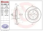 Brembo Bremsscheibe [Hersteller-Nr. 08.A288.10] f&uuml;r Panther, Ford