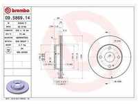 Brembo Bremsscheibe [Hersteller-Nr. 09.5869.14] für Mazda