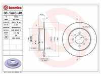Brembo Bremsscheibe Hinterachse Voll [Hersteller-Nr. 08.5443.40] für Nissan
