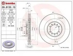 Brembo Bremsscheibe Vorderachse Bel&uuml;ftet [Hersteller-Nr. 09.9132.10] f&uuml;r Mitsubishi