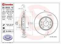 Brembo Bremsscheibe Vorderachse Belüftet [Hersteller-Nr. 09.B353.11] für...