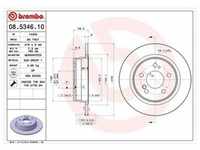 Brembo Bremsscheibe Hinterachse Voll [Hersteller-Nr. 08.5346.10] für...