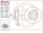 Brembo Bremsscheibe Vorderachse Voll [Hersteller-Nr. 08.3136.14] f&uuml;r Citro&euml;n,
