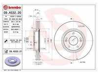 Brembo Bremsscheibe Vorderachse Belüftet [Hersteller-Nr. 09.A532.21] für...
