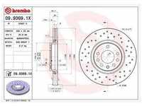 Brembo Bremsscheibe Vorderachse Belüftet [Hersteller-Nr. 09.9369.1X] für...